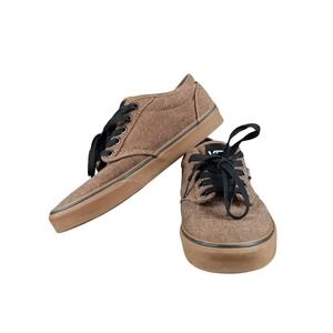 Vans Men's Brown Canvas Low‎ Top Lace Up Casual Skate Shoes Size 7.5